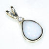 Coober Pedy White Opal and Diamond Gold Pendant (8mm x 7mm ) Code - WOP01