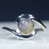 Natural Australian Boulder Opal Silver Ring