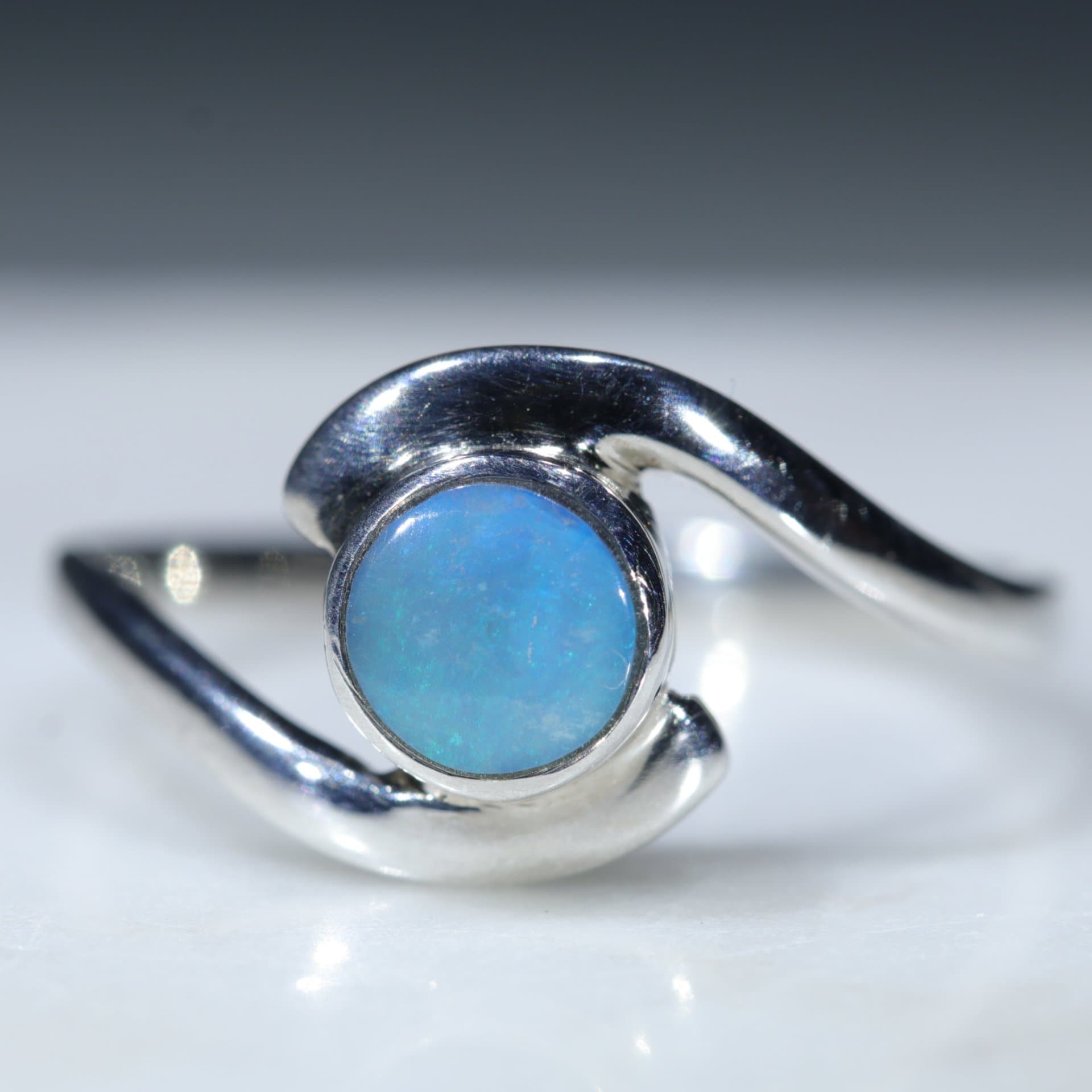 Natural Australian Boulder Opal Silver Ring - Size 6.5 Code RS154