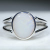 Natural Australian White Opal Silver Pendant