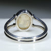Silver Solid Opal ring Rear View
