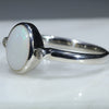 Sterling Silver - Solid White Opal - natural Diamonds