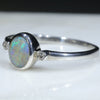 Sterling Silver- Solid Boulder Opal - Natural Diamonds