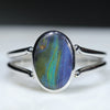 Natural Australian Boulder Opal Silver Ring