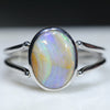 Natural Boulder Opal Silver Ring
