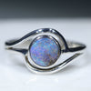 Natural Australia  Boulder Opal Silver Ring