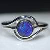 Natural Australian Boulder Opal Silver Ring