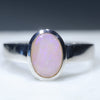 Natural Australian Boulder Opal Silvwer Ring