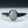 Natural Australian Boulder Opal Silver Ring