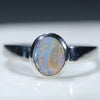 Natural Australian Boulder Opal Silver Ring