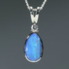14k White Gold Natural Opal and Diamond Pendant