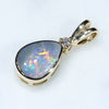 18k Gold- Solid Opal- Natural Diamond