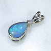 14k White Gold- Solid Boulder Opal - Natural Diamond