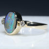 Natural Australian Boulder Opal and Diamond Gold Ring  - Size 6.5 Code - RLJ014