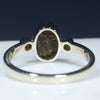 Natural Australian Boulder Opal and Diamond 14k White Gold Ring  - Size 6.75 Code - RLJ013