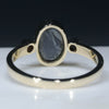 Natural Australian Black Opal and Diamond Gold Ring - Size 8 US Code RL76