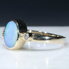 Natural Australian Boulder Opal and Diamond Gold Ring  - Size 7 Code - RLJ011