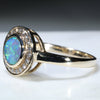 10k Gold- Solid Boulder Opal- Natural Diamonds