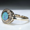 Natural Australian Solid Boulder Opal and Diamond Gold Ring Size 7.5 Code - JRL44