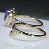 Australian Solid Black Crystal Opal & Diamond Gold Engagement and Wedding Ring Set-  Size 7.5 Code- RL61