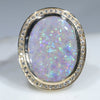 10k Gold Natural Australian Opal and Diamond Ring