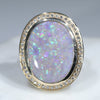 Large Natural Australian Solid Opal and Diamond Gold Ring - Size 8 US Code JRL45