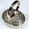 Large Natural Australian Solid Opal and Diamond Gold Ring - Size 8 US Code JRL45