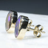 Gold Opal Studs Side View