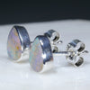 Natural Australian Boulder Opal  Silver Stud Earring (7mm x 6mm) Code -SE404