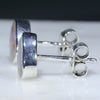 Natural Australian Boulder Opal  Silver Stud Earring (7mm x 6mm) Code -SE404