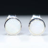 Natural Australian White Opal Silver Studs