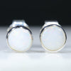 Beautiful Natural Milky White Opal Studs