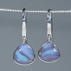 Natural Australian Boulder Opal Silver Earrings