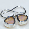 Natural Australian Boulder Opal Silver Earring (9 mm x 8mm) Code -SE397