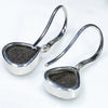 Silver Solid Opal Earrings Rear View