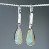 Natural Australian Boulder Opal Silver Earrings