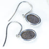 Silver Solid Opal Earrings Rear View