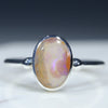 Silver Natural Australian Opal Ring
