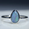 Australian Solid Boulder Opal Silver Ring - Size 5.5 Code SR236