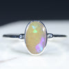 Natural Australian Opal Silver Ring