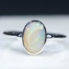 Natural Australian Boulder Opal Silver Ring