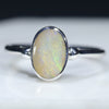 Natural Australian Silver Opal Ring