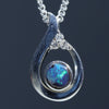 Natural Australian Silver Opal and Diamond Pendant
