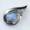 Sterling Silver- Solid Boulder Opal - Natural Diamonds