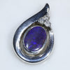 Sterling Silver- Solid Boulder Opal- Natural Diamonds