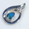 Sterling Silver - Solid Boulder Opal - Natural Diamonds