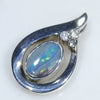 Sterling Silver- Solid Boulder Opal - Natural Diamonds