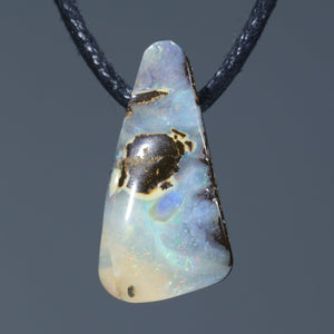 Natural Australian Boulder Opal Side Drill Pendant