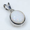 Sterling Silver- Solid White Opal - Natural Diamond