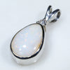 Sterling Silver- Solid White Opal - Natural Diamond